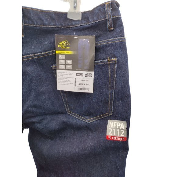 BLACK‎ STALLION FLAME-RESISTANT DENIM JEANS, NFPA 2112 (40x34) - Picture 6 of 8